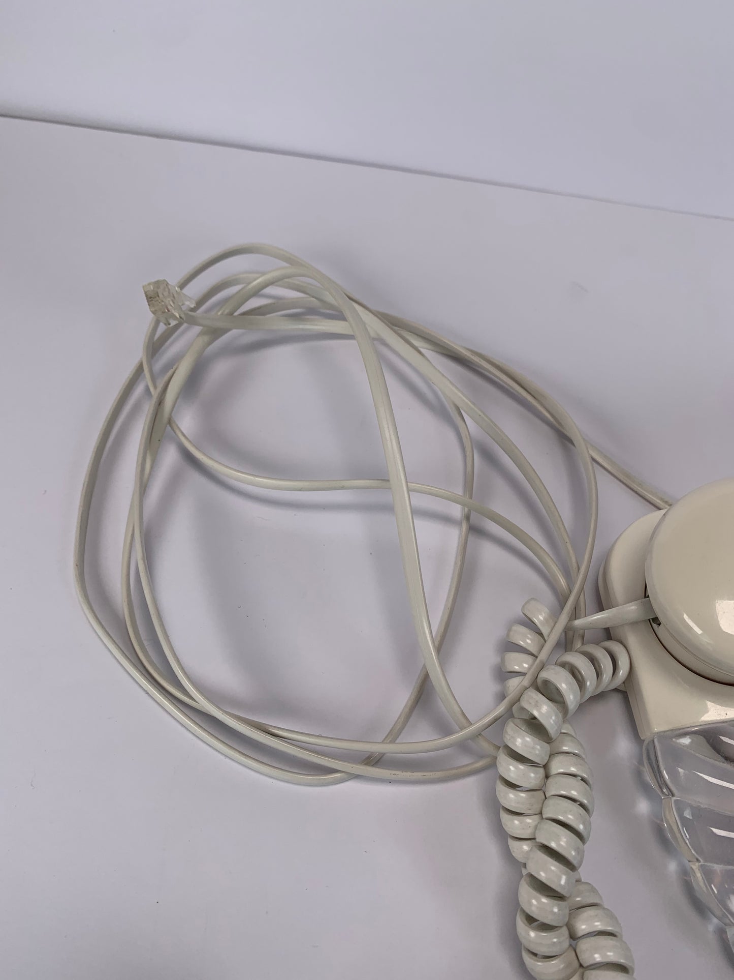 Vintage Phone - Columbia Lucite Clam Shell Neon Light Up Phone - White