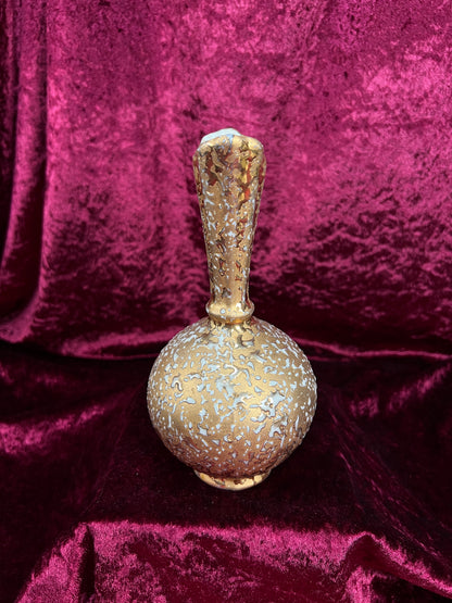 Vintage Ceramic Bud Vase – Dixon Art Studio Gold Textured Mid Century Design