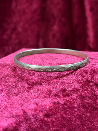 Vintage Jewelry - Bangle Bracelet - 925 Sterling Silver - Stamped Corn - Taxco