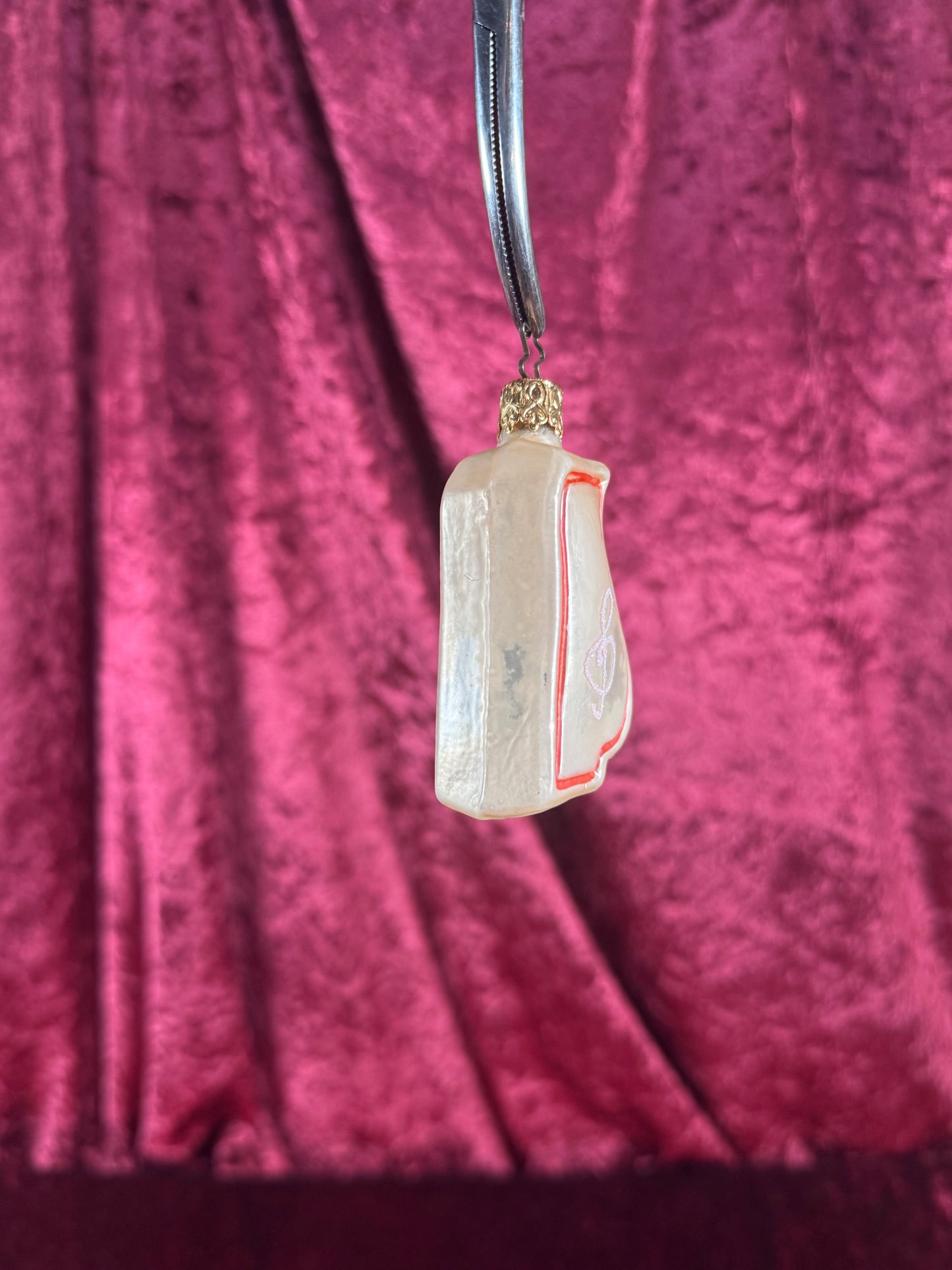 Vintage Christmas - Handblown Glass Ornament - Lyre Music Instrument - Inge Glas - Germany