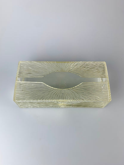 Vintage 1960s Lucite Starburst Tissue Box Holder - Wall Mountable