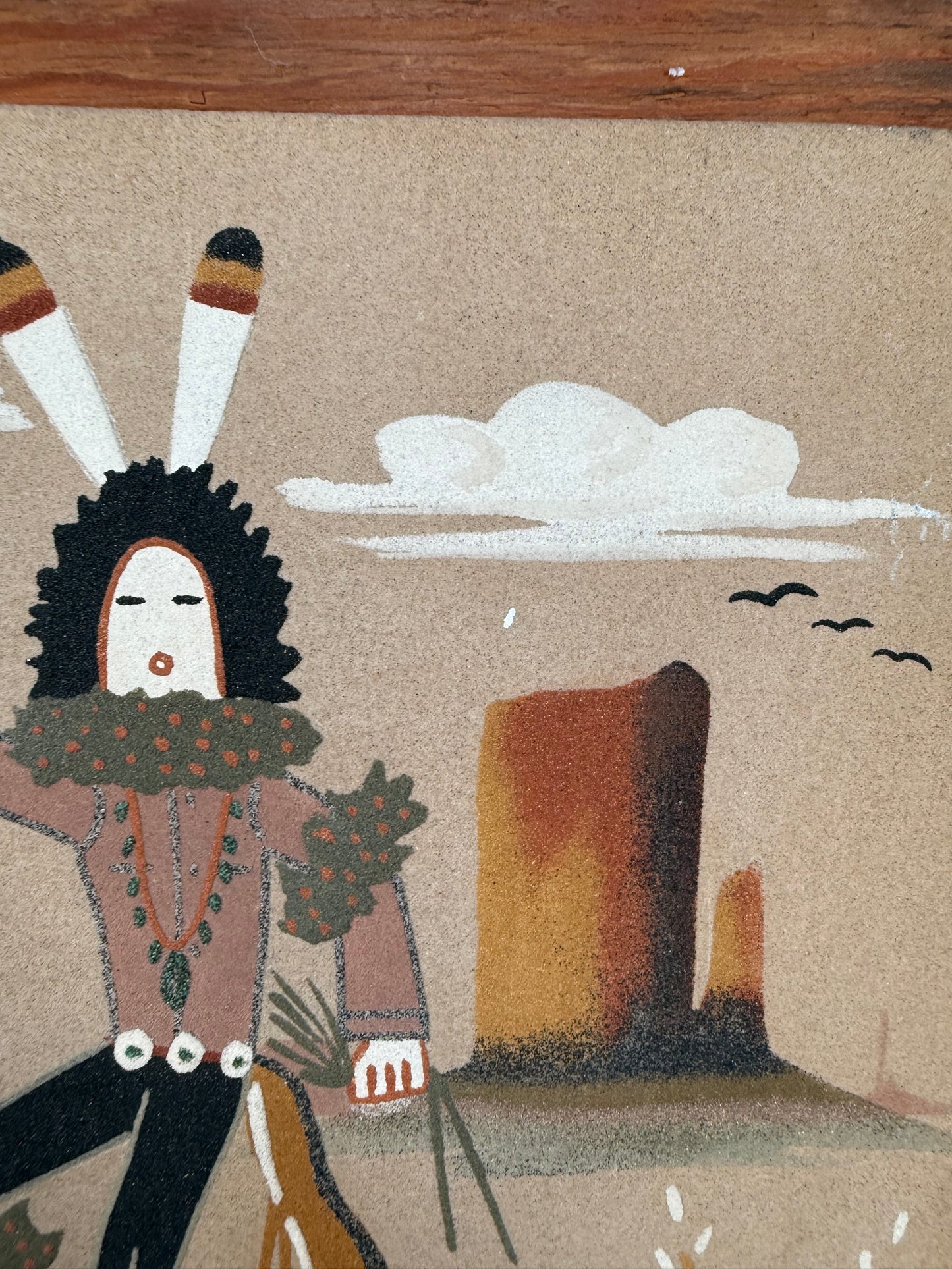 Vintage Wall Art - Navajo Kachina Sand Painting - Yei-Bei-Chai "The Clown" - Wilson Price Sr.