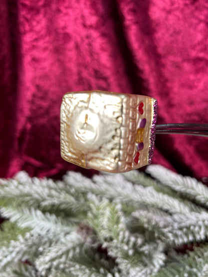 Vintage Christmas - Handblown Glass Ornament - Miniature First Home House - Germany