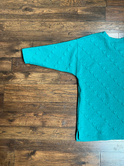 Vintage Clothing - Quilted Sweater - 3D Hearts & Bows - Green - Large - Michael Carrie