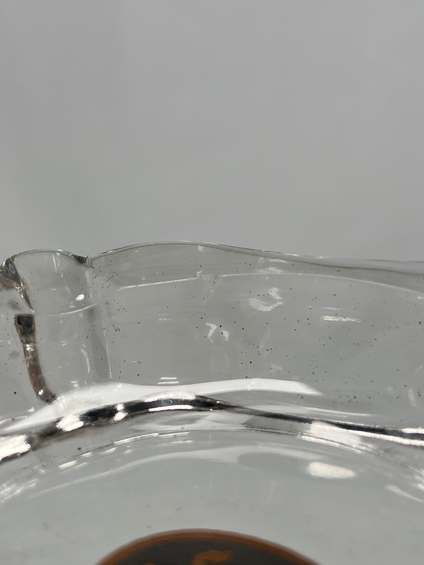 Vintage Ashtray - Belgium Heraldic Lion Crest - Clear Glass
