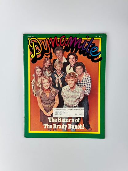 Dynamite Magazine - No. 39 "The Return of the Brady Bunch" - August 1977 w/ 6 Trading Cards