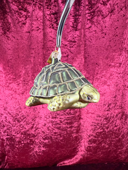 Vintage Christmas - Handblown Glass Ornament - Sea Turtle - Discovery Channel - Made In Poland