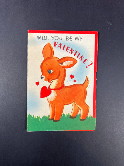 Vintage Ephemera - Valentine’s Day Card - You Are A Little Deer