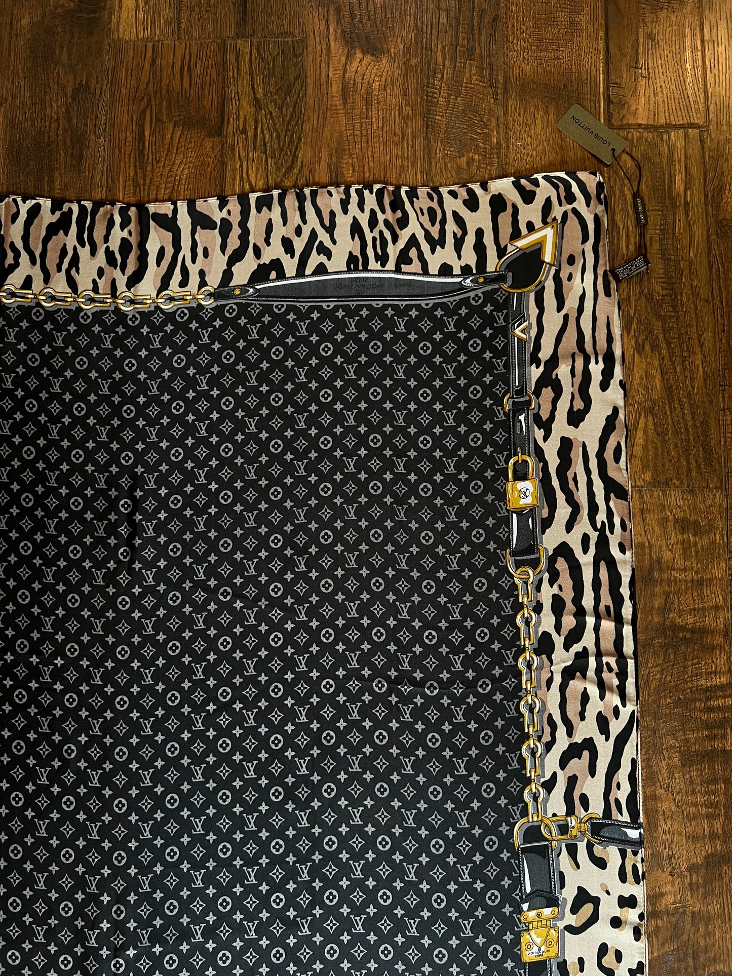 Vintage Louis Vuitton Long Soie Silk Scarf - Y2K Stephen Sprouse Cheetah Monogram Print