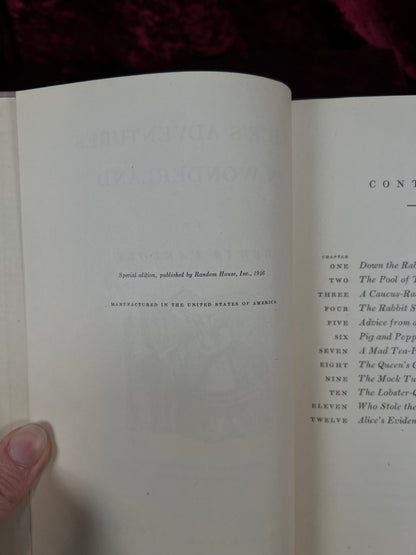 Vintage Hardcover Book Set - Alice in Wonderland Illustrated 1946 Random House Edition