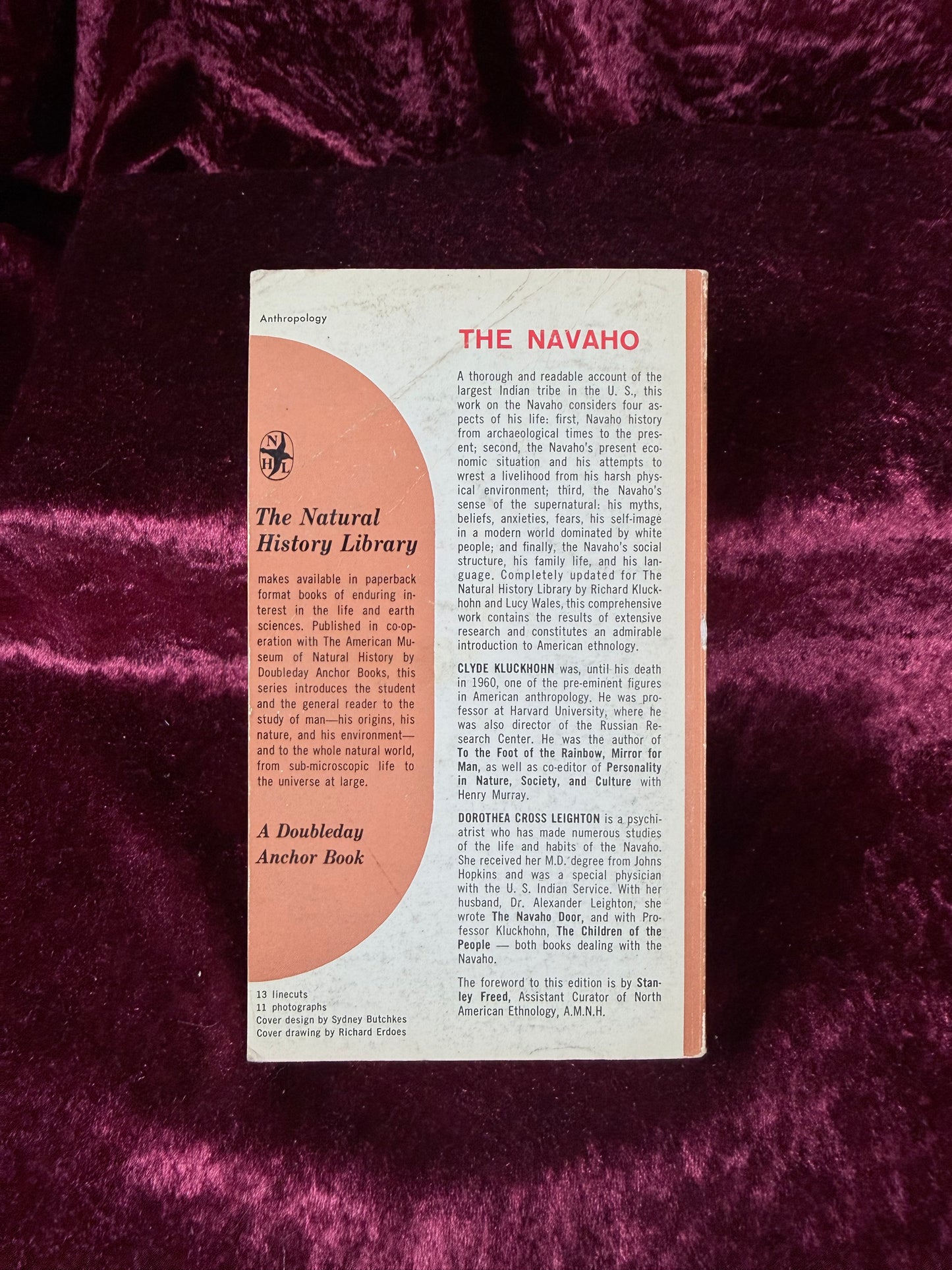 Vintage The Navaho by Clyde Kluckhohn Dorothea Leighton Anthropology Paperback