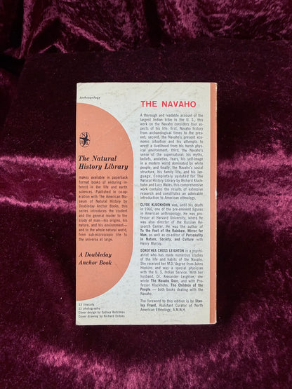 Vintage The Navaho by Clyde Kluckhohn Dorothea Leighton Anthropology Paperback
