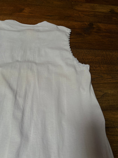 Vintage Tolga Designs Cotton Nightie - Lavender with Lace Trim - Size Large