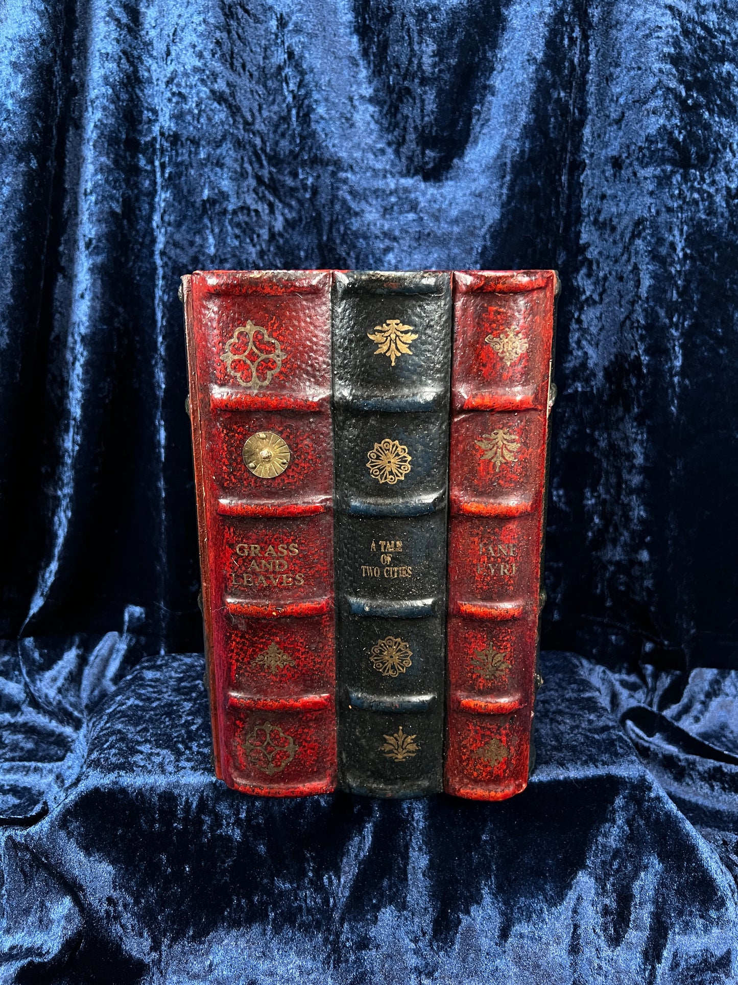 Vintage Faux Leather Book CD Storage Cabinet - Hidden Old Classics Library Blook Box