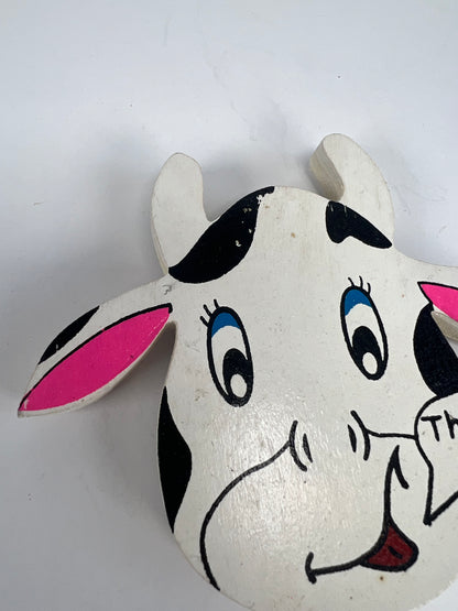 Vintage Refrigerator Magnet - Anthropomorphic Cow - The Dishes Are...