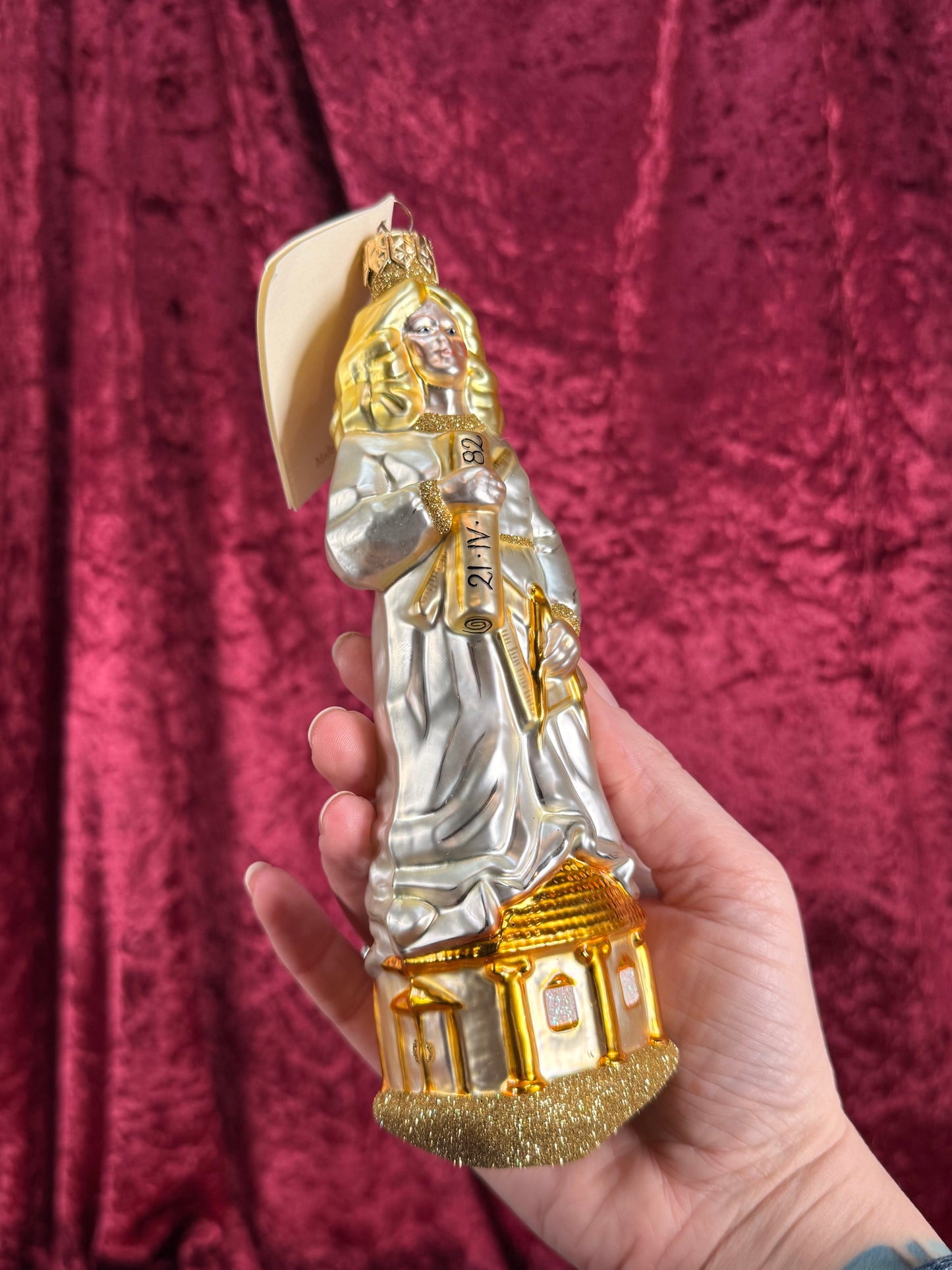 Vintage Christmas - Handblown Glass Ornament - Saint Barbara - Patricia Breen - Poland