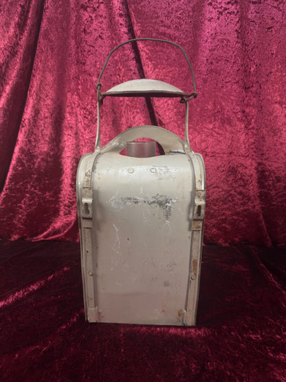 Antique Metal Railroad Wall Mount Oil Lantern – Gray Hurricane Lamp Glass Chimney - Eagle