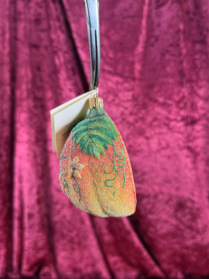 Vintage Christmas - Handblown Glass Ornament - Mouse Family In A Pumpkin - Patricia Breen - Poland