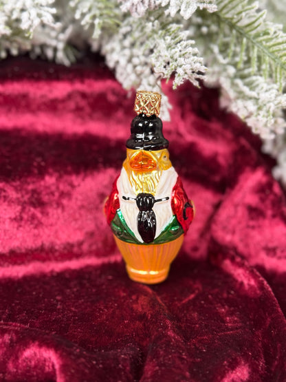 Vintage Christmas - Handblown Glass Ornament - Yellow Bird In Suit - Inge Glas - Made In Germany