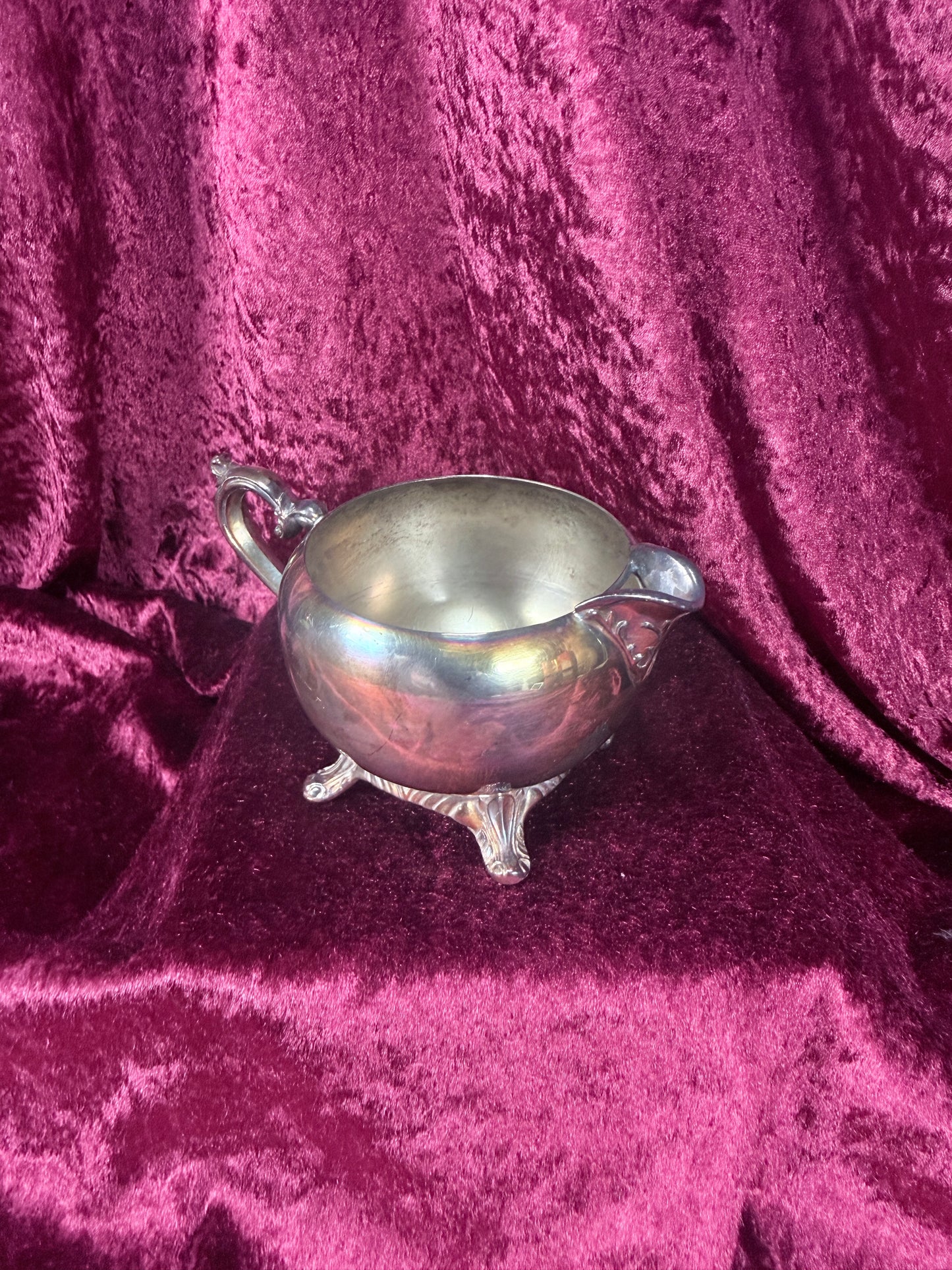 Vintage Silverplate Creamer – Apple Shaped Footed Pitcher