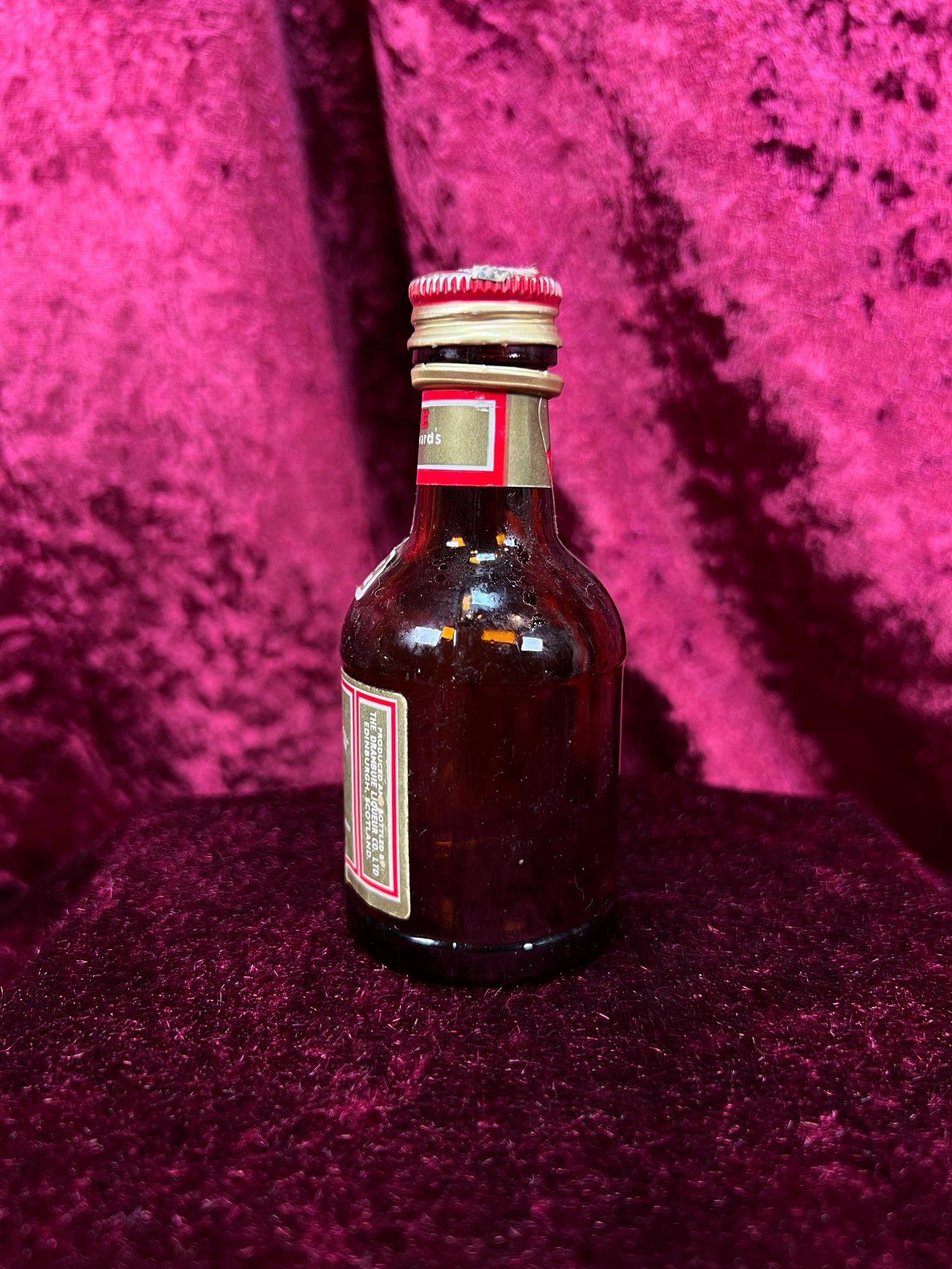 Vintage Glass Miniature Bottle - Drambuie Scotch Liqueur Advertising Collectible