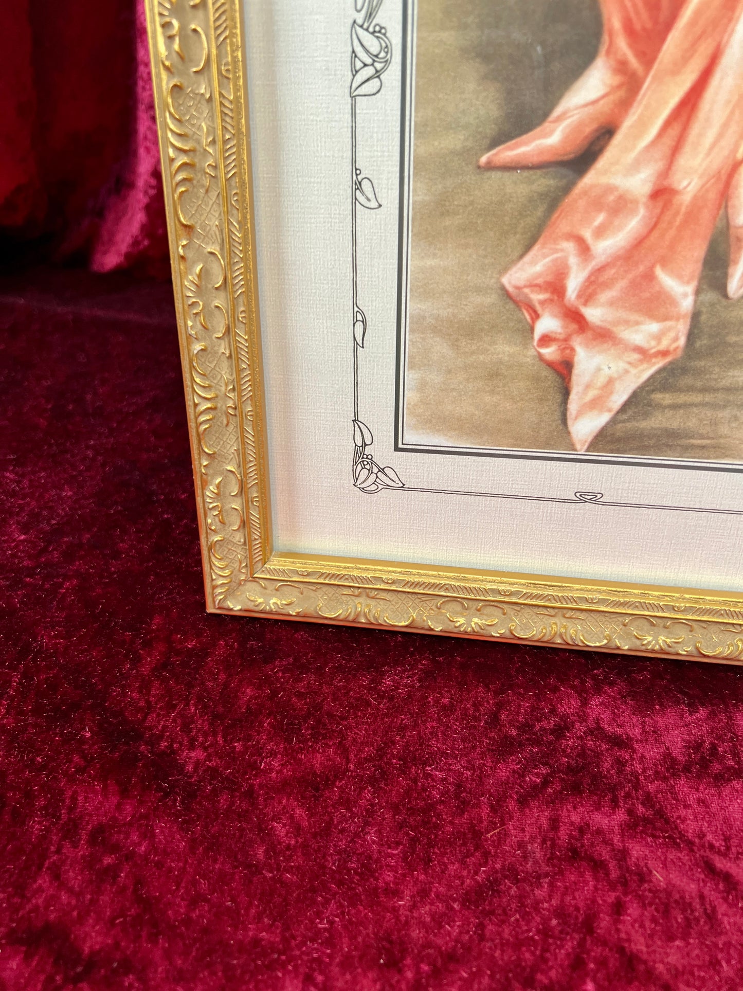 Vintage Long Framed Wall Art – Portrait of Amelia by Hamilton King