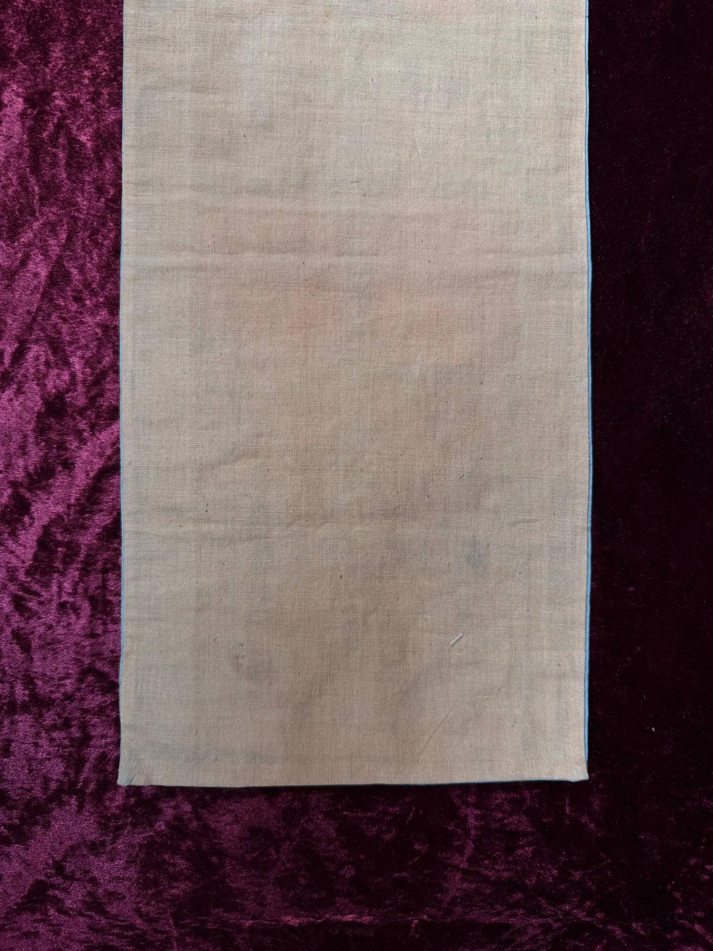 Antique Chinese Silk Sleeve Band – Forbidden Stitch Lotus Flowers - Embroidered Textile Robe Panel