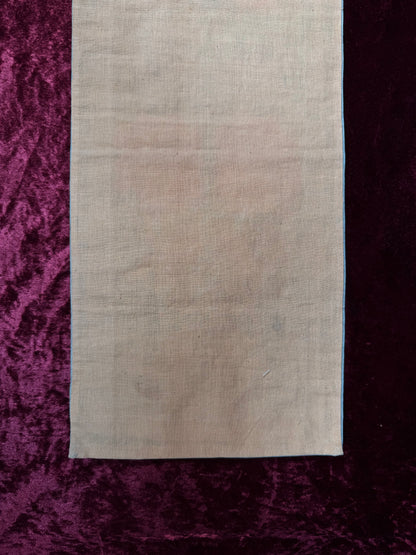 Antique Chinese Silk Sleeve Band – Forbidden Stitch Lotus Flowers - Embroidered Textile Robe Panel