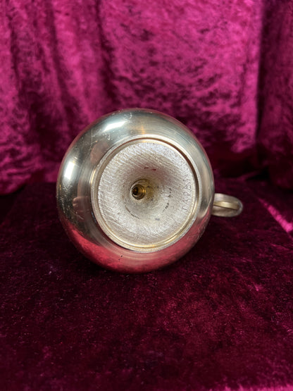 Vintage Metal Chamberstick Candlestick Holder - Brass Finger Loop Made in Japan