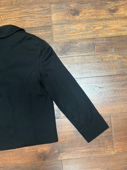 Vintage Clothing - Cropped Blazer - Black - Pure Wool - Medium - Hanro - Made In Switzerland