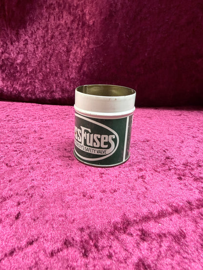 Vintage Bussmann Metal Fuse Wire Tin - 1 Amp Buss Fuses Advertising Can