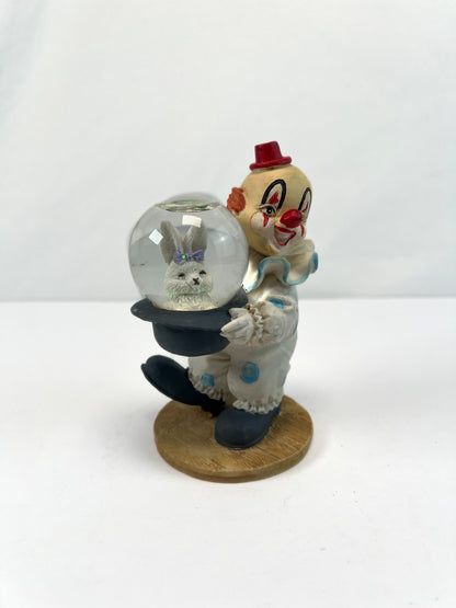 Vintage Clown Art - Snow Globe - Bunny In A Hat