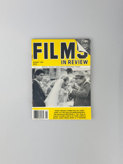 Films In Review Magazine - August 1992 - Perry Mason, Animation On Laser, The Quiller Memorandum