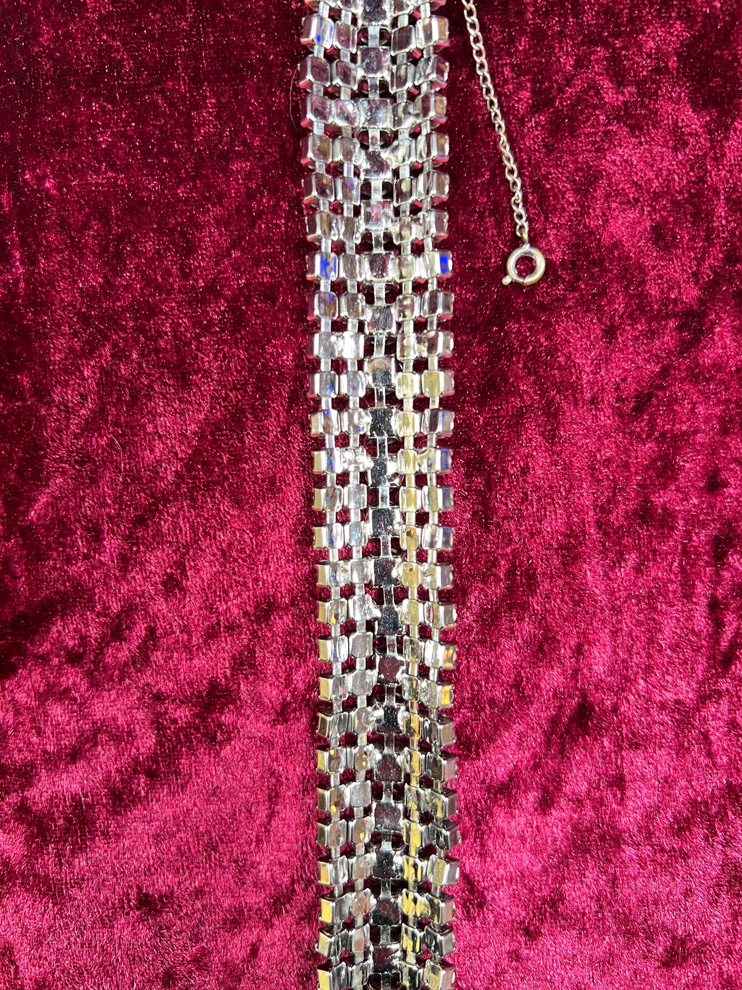 Vintage Jewelry - 5-Row Tennis Bracelet - Round Cut Rhinestones - 7.5"