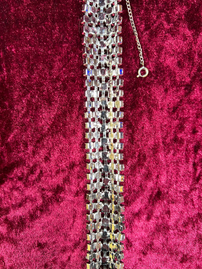 Vintage Jewelry - 5-Row Tennis Bracelet - Round Cut Rhinestones - 7.5"