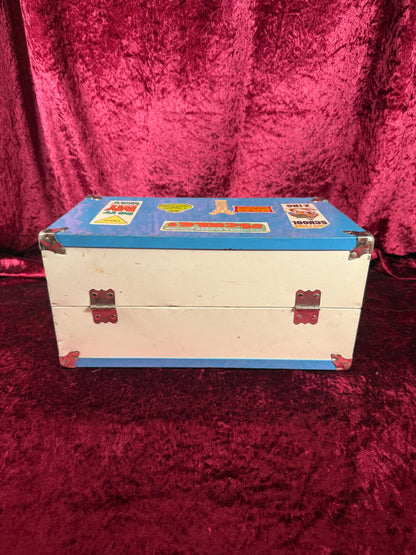 Vintage Toy - Metal Doll Suitcase with Dynamite Stickers - 1970s