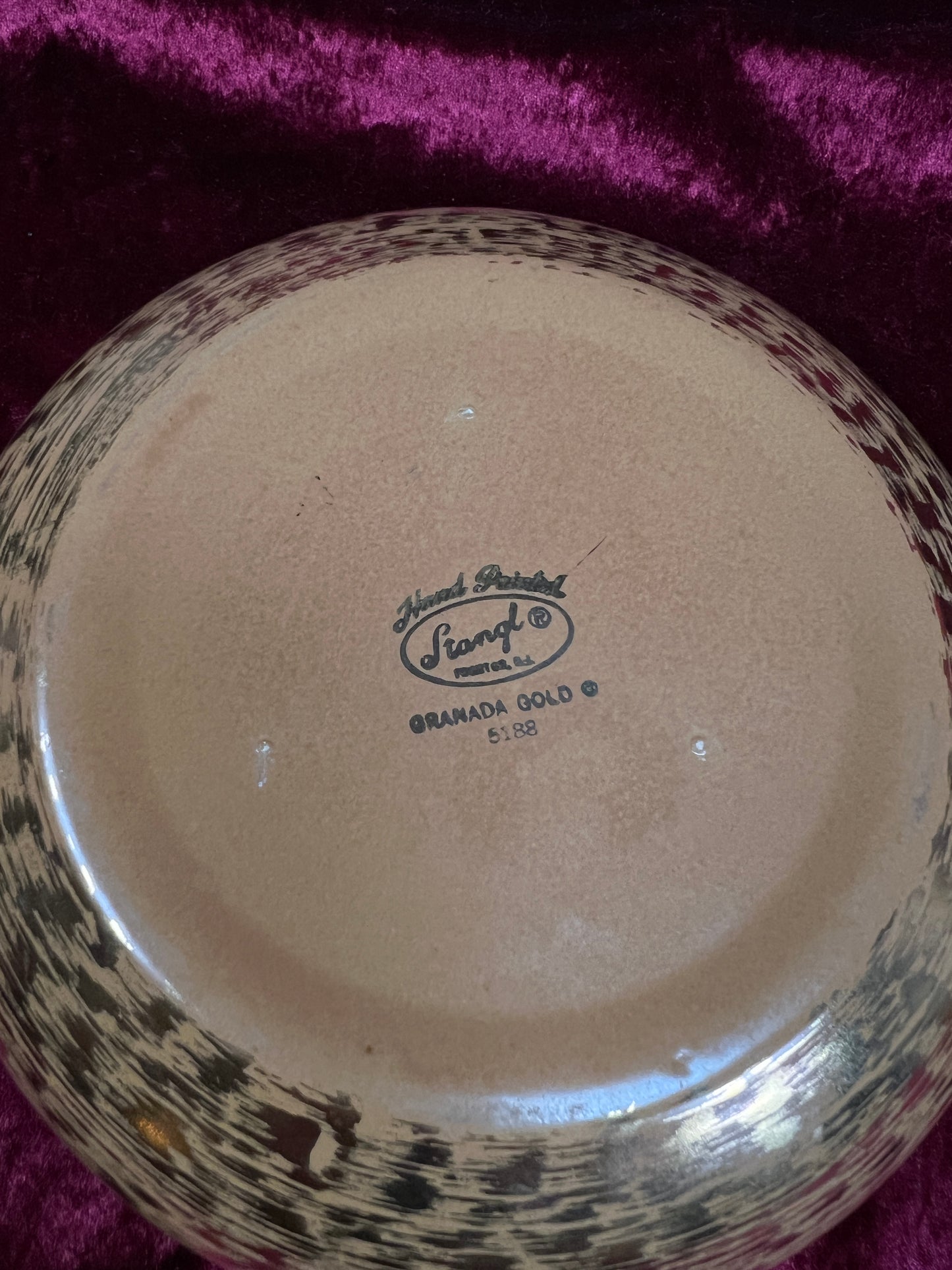 Vintage Stangl Ceramic Trinket Box – Granada Gold Metallic Lidded Dish