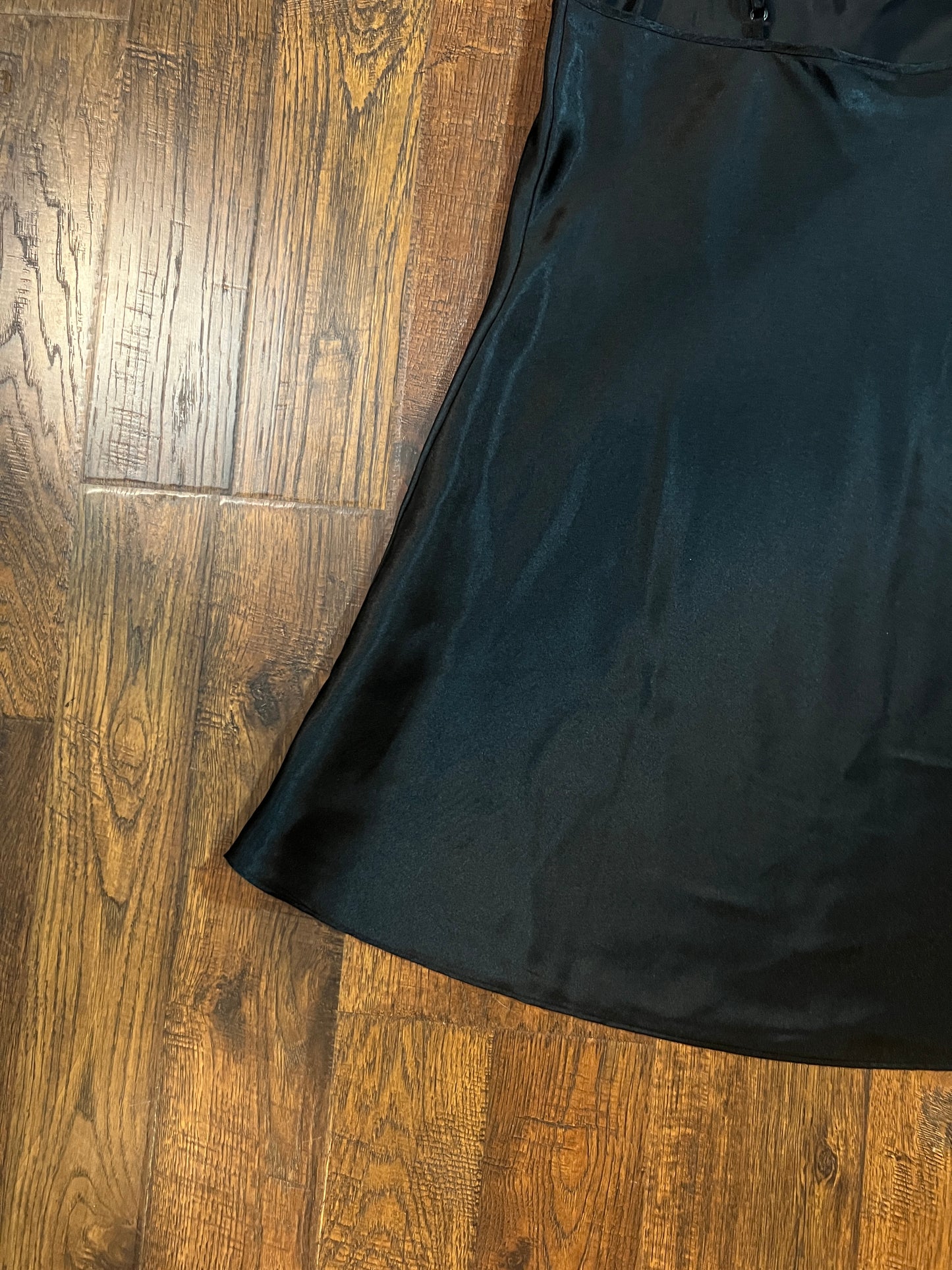 Vintage Clothing - LA Intimates Black Satin Slip Dress - Size Medium