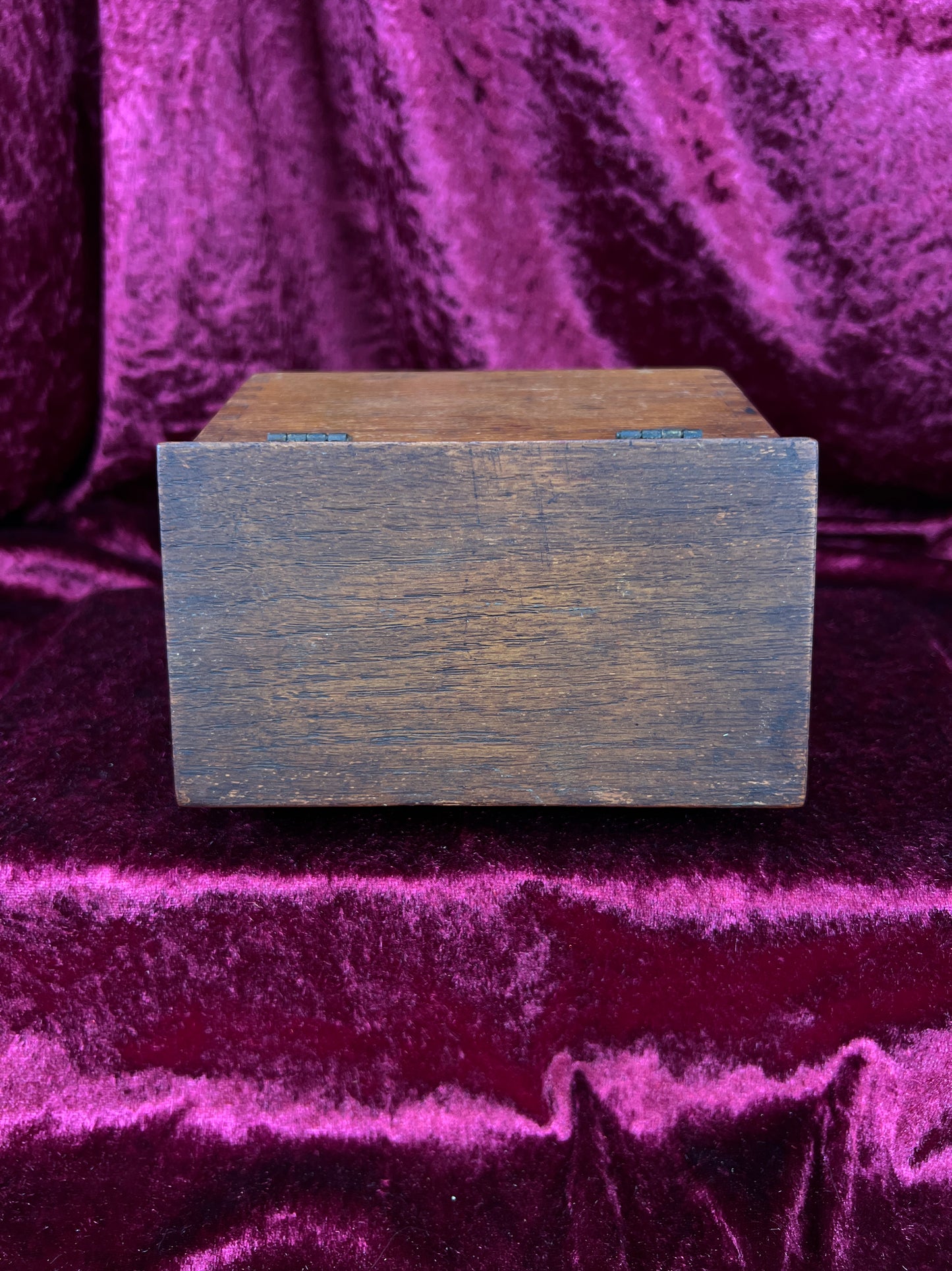 Vintage Oak Recipe Box - Dovetail Wood Kitchen Card Storage