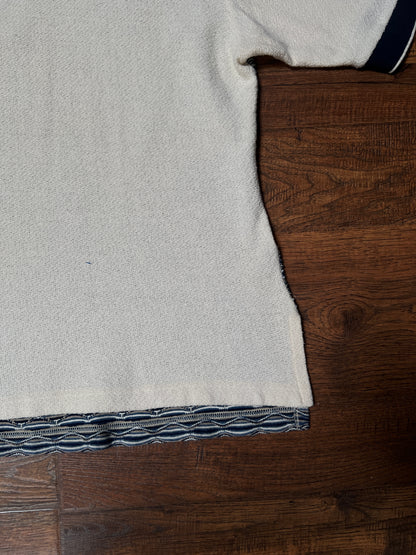 Vintage Pernicci Cotton Polo Shirt – Textured Wave Knit Half Zip – Size X-Large