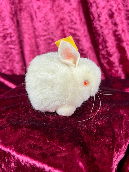 Vintage Collectibles - Miniature Stuffed Toy - White Pom Pom Bunny Rabbit - 25061 - Steiff - Germany
