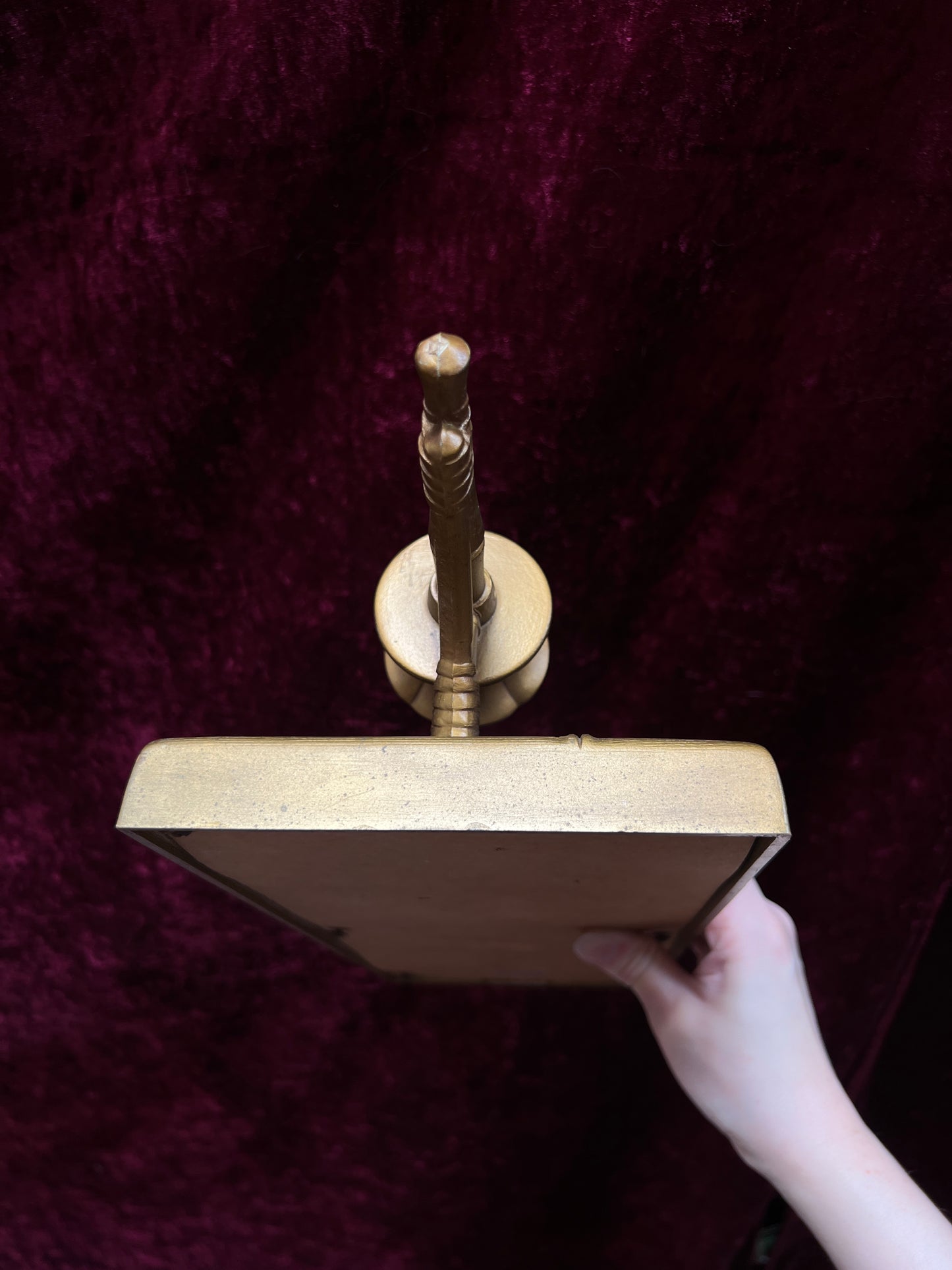 Vintage Burwood Mirrored Candle Sconce - Gold Faux Bamboo Framed