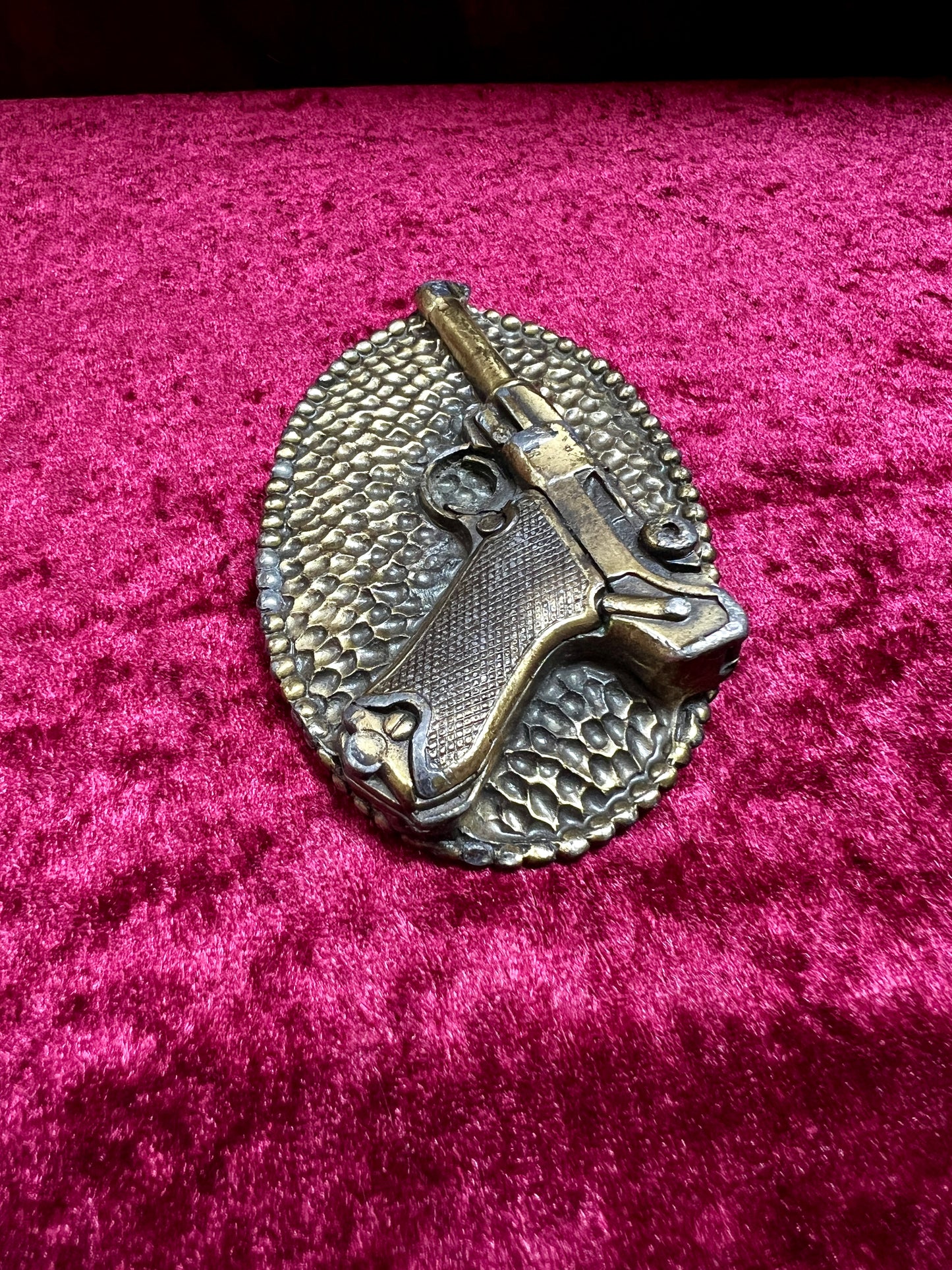 Vintage Solid Brass Belt Buckle - Luger Pistol 413 Limited Edition 1976 - Buckle Co. Chicago