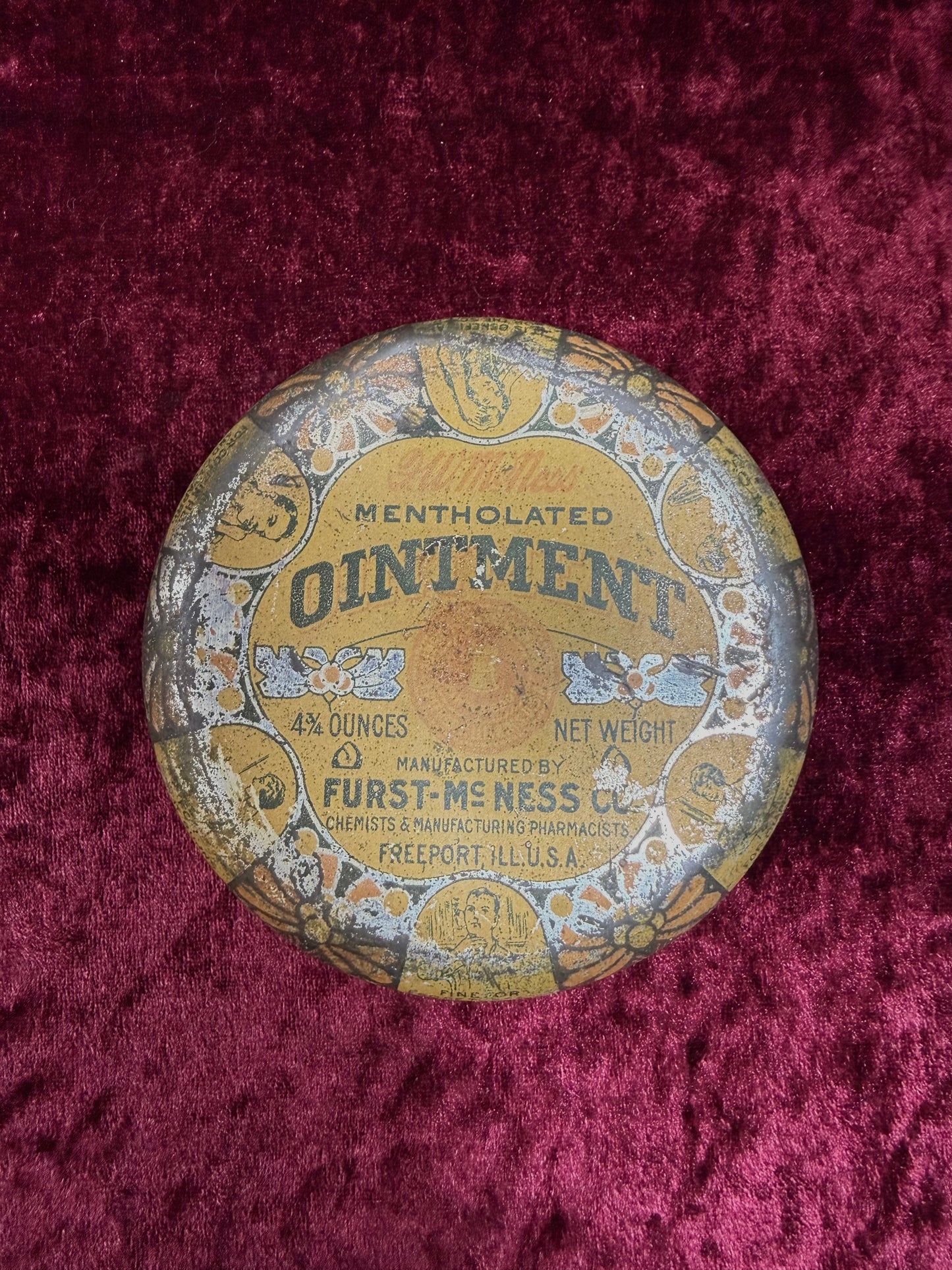 Vintage Medicine Cabinet - Metal Tin - McNess’ Mentholated Ointment