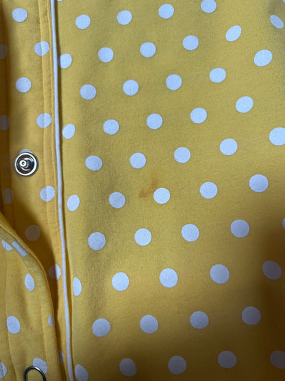 Vintage Clothing - Lightweight Jacket - Yellow with White Polka Dots - 3X-Large - Quacker Factory