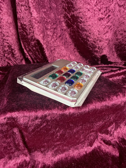 Vintage Lucite Electronic Desktop Calculator - Jewel Tone Keypad