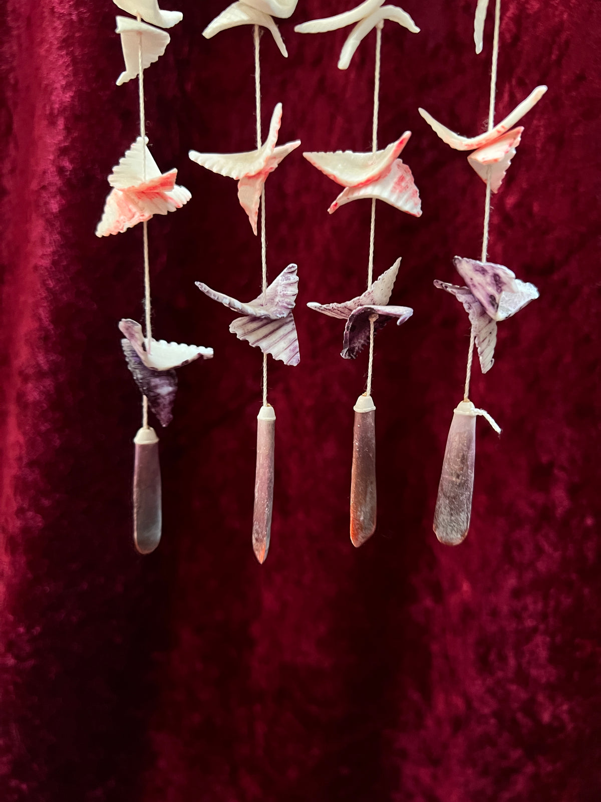 Vintage Wood Fish Wind Chime - Hand Painted Tropical Fish Seashell Mobile