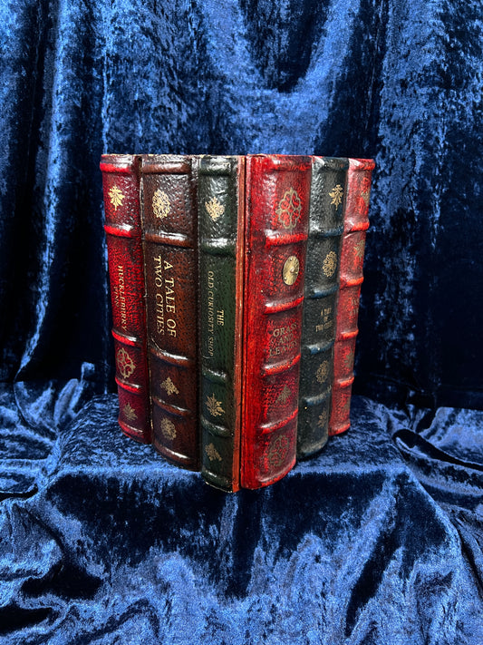 Vintage Faux Leather Book CD Storage Cabinet - Hidden Old Classics Library Blook Box