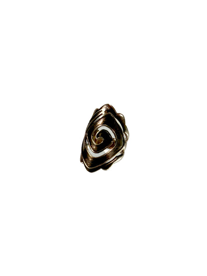 Vintage Jewelry - Spiral in a Square - Sterling Silver 925 Ring - Size 7.5