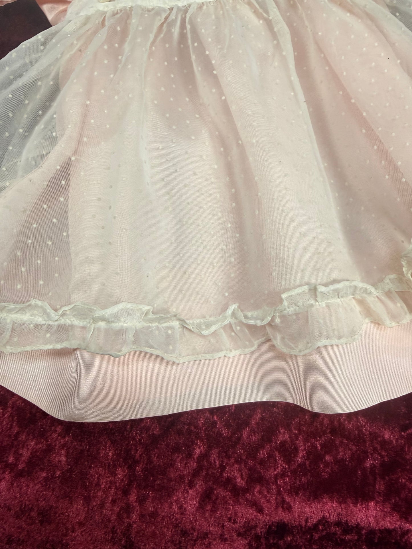 Vintage Mid Century Baby Dress – Pink Pinafore - Toni Togs - 18 Months